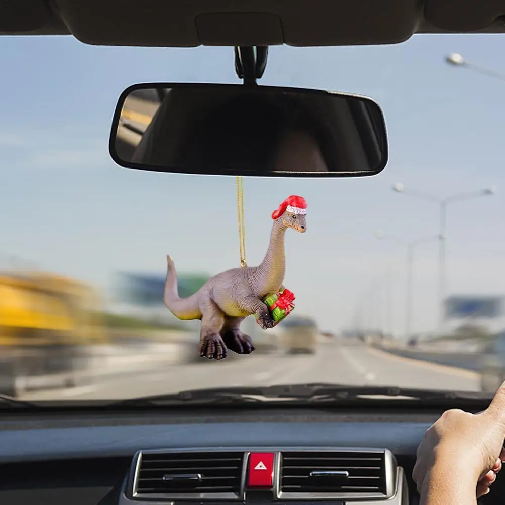 

Wood Cute Anime Car Accessorie Dinosaur Pendant Auto Rearview Mirror Ornaments Birthday Gift Auto Decoraction Car Fragrance