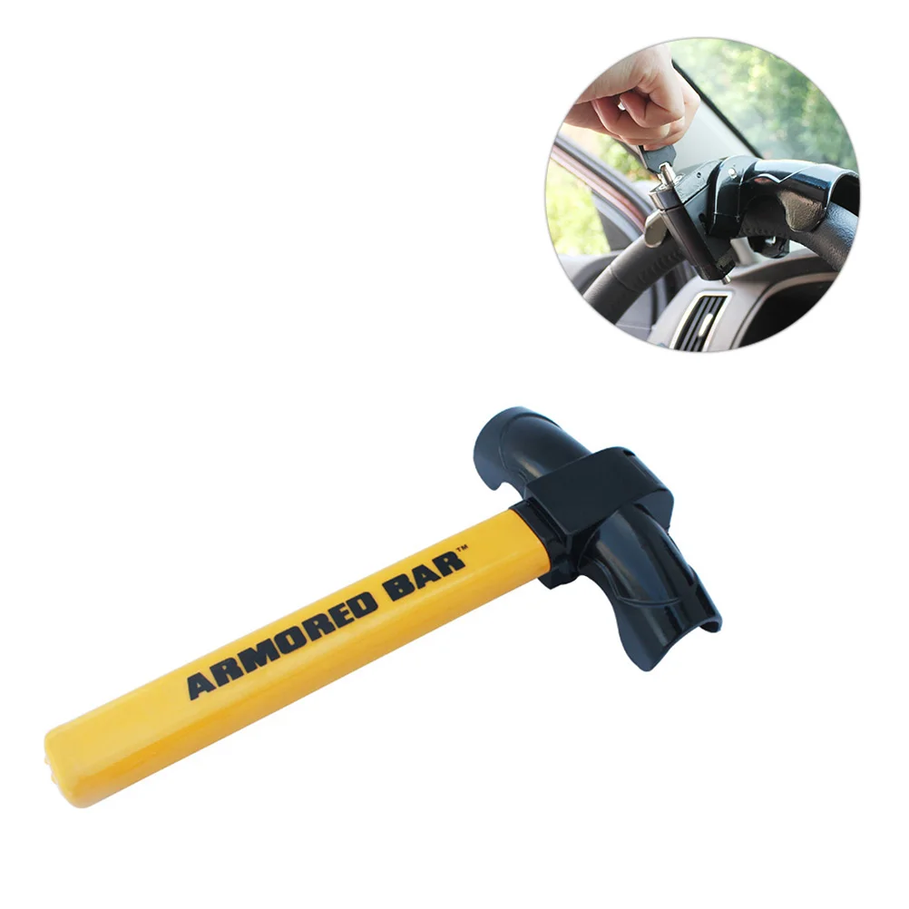 

1Pc Durable Car Steering Wheel Lock T Shape High Safety Anti-Theft Lock for Car SUV Truck Yellow