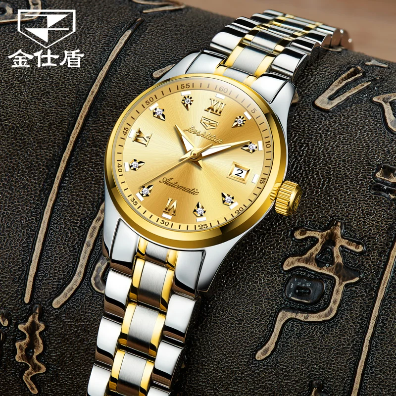 

JSDUN Luxury Watch for Women Automatic Mechanical Classic Dial Waterproof Stainless Steel WristWatch Self Winding Ladies Watch