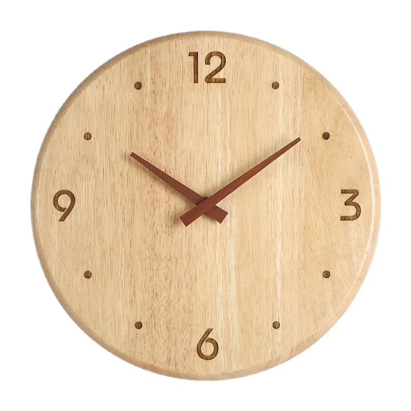 

Настенные часы с деревянной указкой, бесшумные настенные украшения из липы, современный дизайн, для гостиной