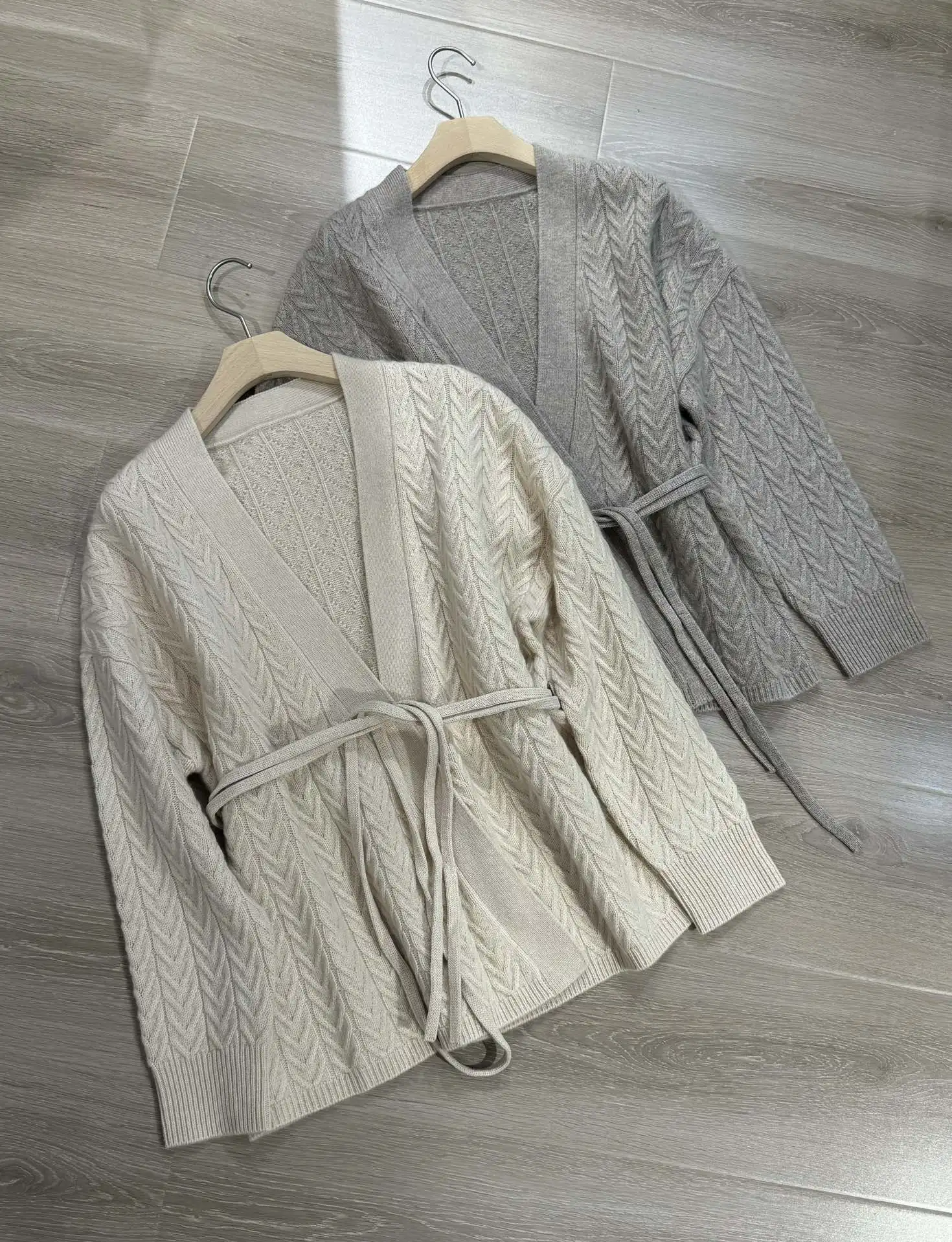 Осенний Женский кашемировый свитер L * P вязаный Свободный кардиган повседневный