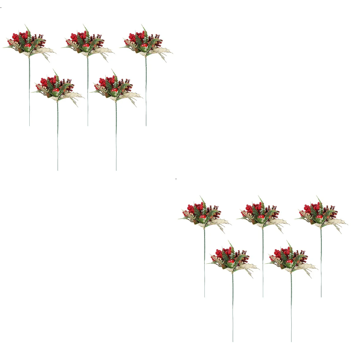 

10 Pcs Red Holly Berry Christmas Berry Picks Xmas Holly Branches Christmas Tree Decoration Diy Christmas Wreath