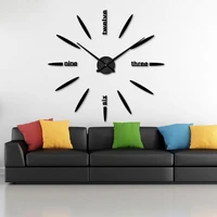 3d diy practical clock fashion wall clock 1 set mirror proces s wall clock