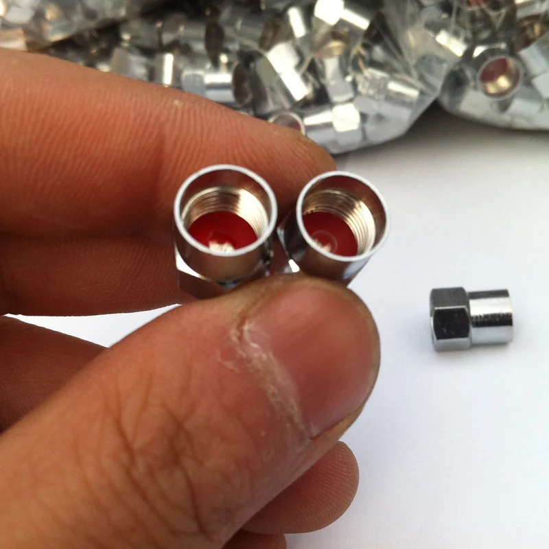 

5pc Chrome Top Grade Valve Caps Car Tire Valve Stem Cover Anti-theft Screw Air Port Dust Cap Trim Car Accessories Exterior Parts
