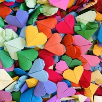 20pcs color origami hearts confetti origami paper handmade folded paper hearts for wedding party engagement birthday decorate