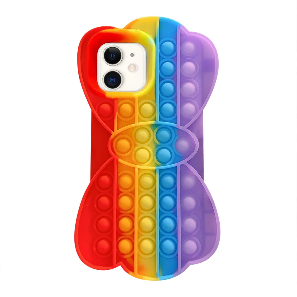 Relive Stress Fidget Toys Push Bubble Silicone Phone Case for Iphone 12 Pro Max 12 Pro 12 12 Mini 11 Pro Max 11 Pro 11