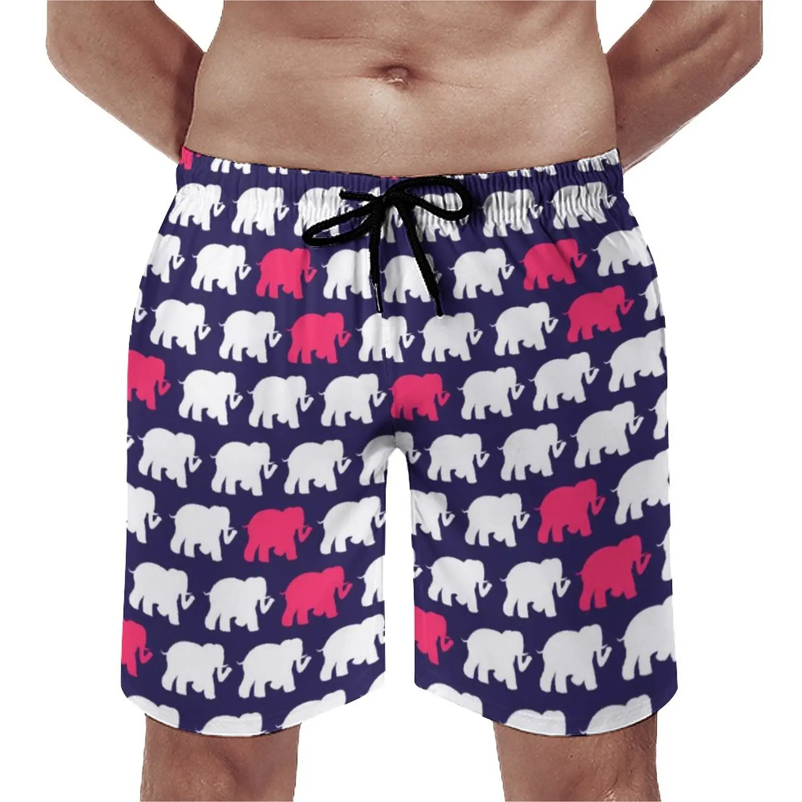 

Elephant Art Board Shorts Blue and Pink Elephants Design Beach Shorts Hot Sale Men Comfortable Customs Swimming Trunks Plus Size
