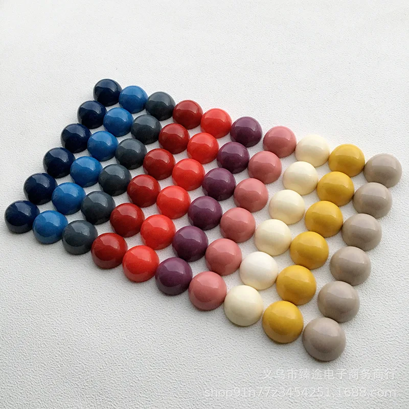 

10pcs Solid Color Round Flatback Cabochons Embelliments Heart Resin Accessories For DIY Jewelry Making Accessories