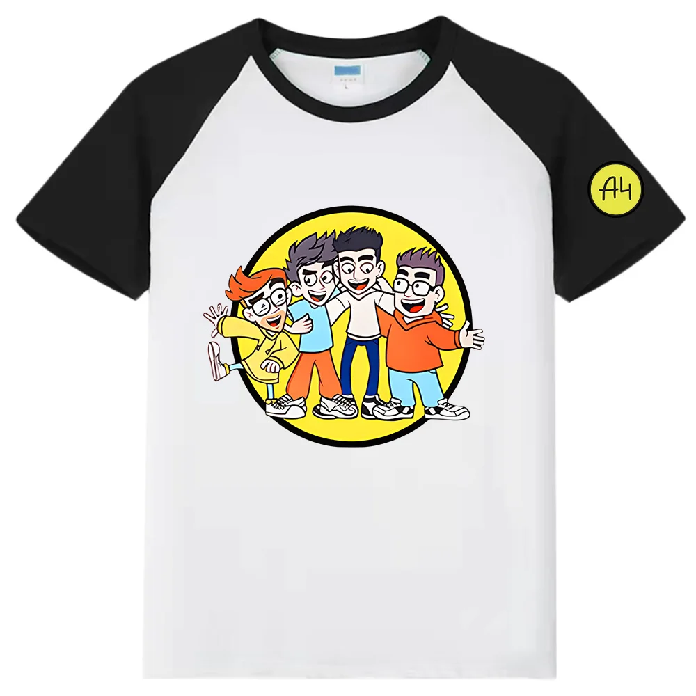 Мерч А4 T Shirt Kids Lamba Print Short Sleeve T Shirts 100% Cotton Girl Baby Clothing Влад Бумага А4 для детей Boys Shirt Tops