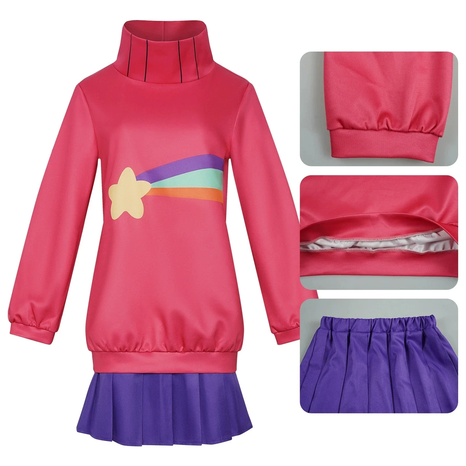 Фото Популярный наряд для ролевых игр 2025 года, топ с юбкой Mabel Pines, униформа, карнавальный костюм на Хэллоуин, аниме Gravity, косплей, костюм Falls №2