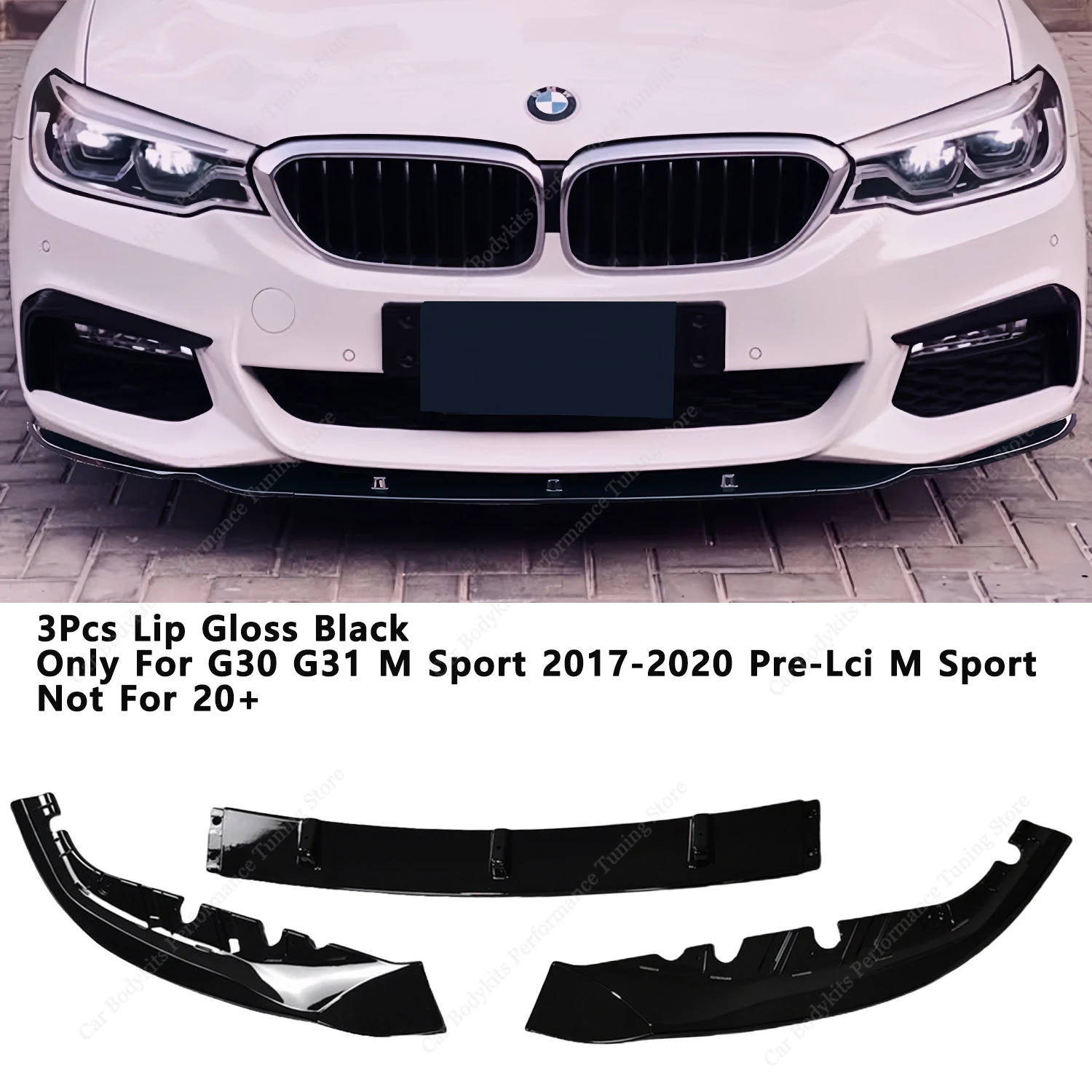 

Передний бампер из АБС-пластика в стиле MP, спойлер, сплиттер, лезвие для Bmw G30 G31 530i 530d 530e 540i M550i M Sport 2017-2021 Pre-Lci
