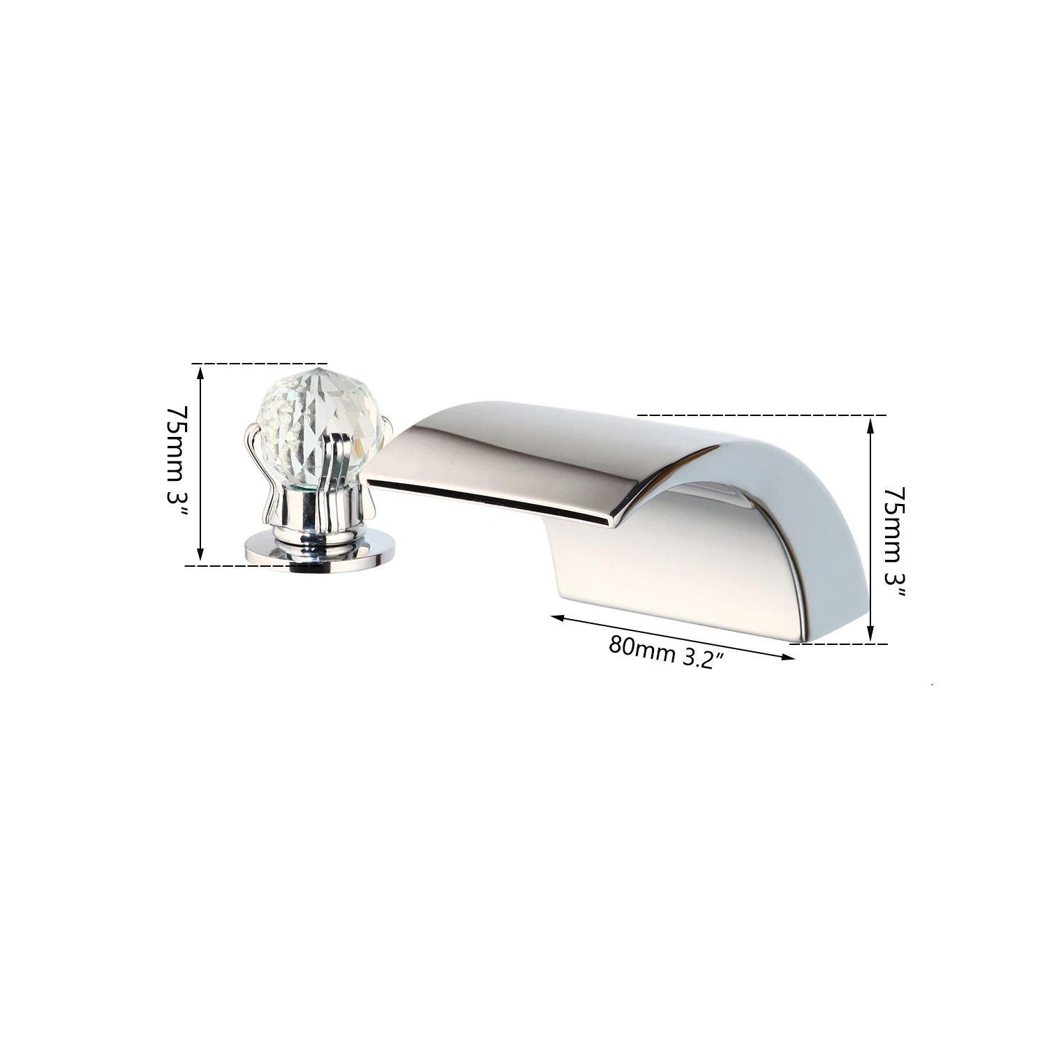 

Смеситель для ванны YANKSMART Водопад 3 ручки хром