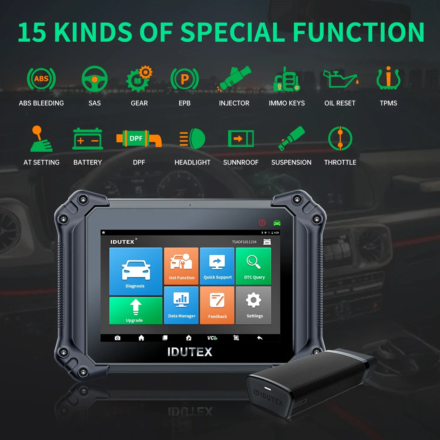 Универсальный диагностический инструмент для автомобиля Idutex DS810 со сбросом