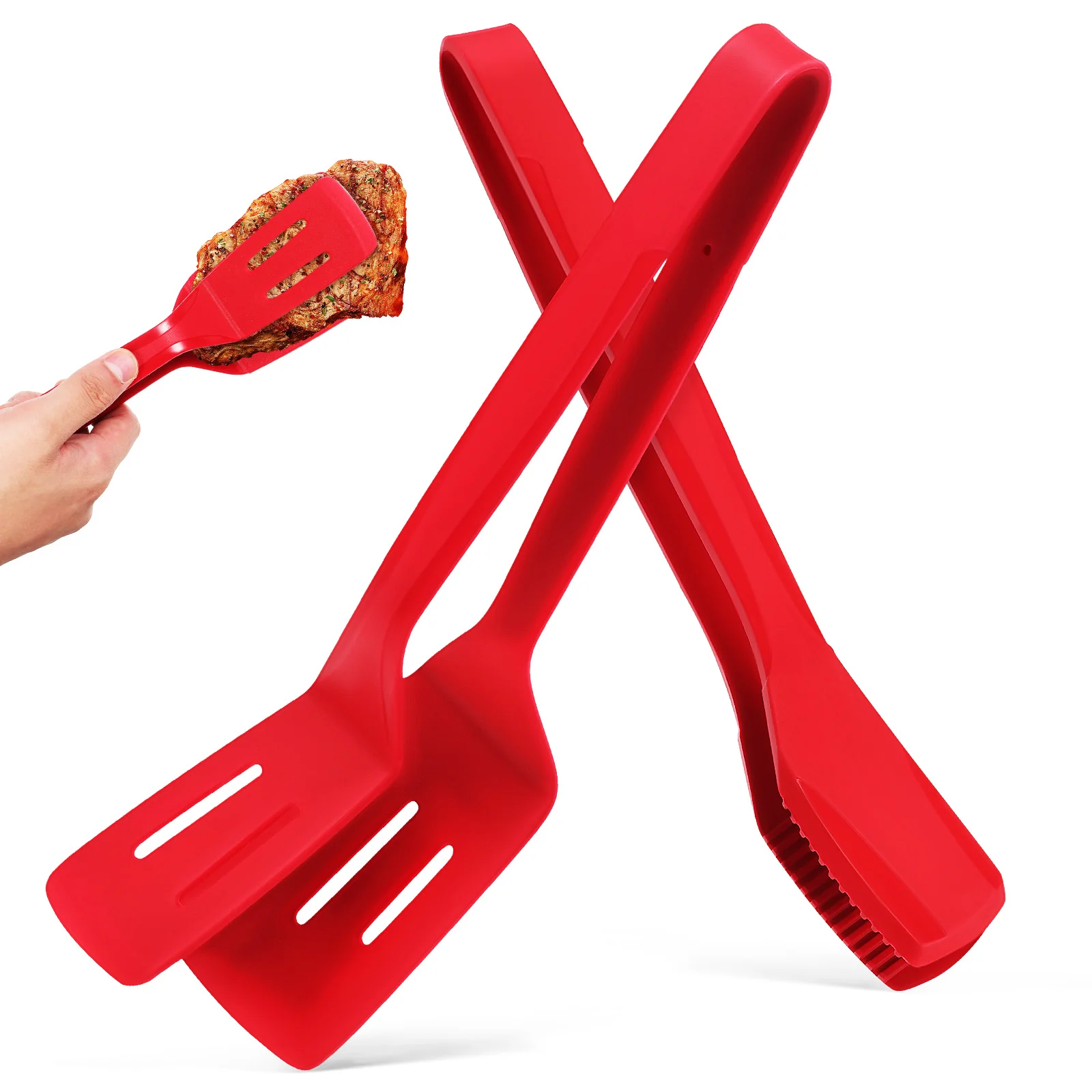 

Food Clips Bbq Tongs Kitchen Spatula Clamp Serving Silica Gel Steak Cooking
