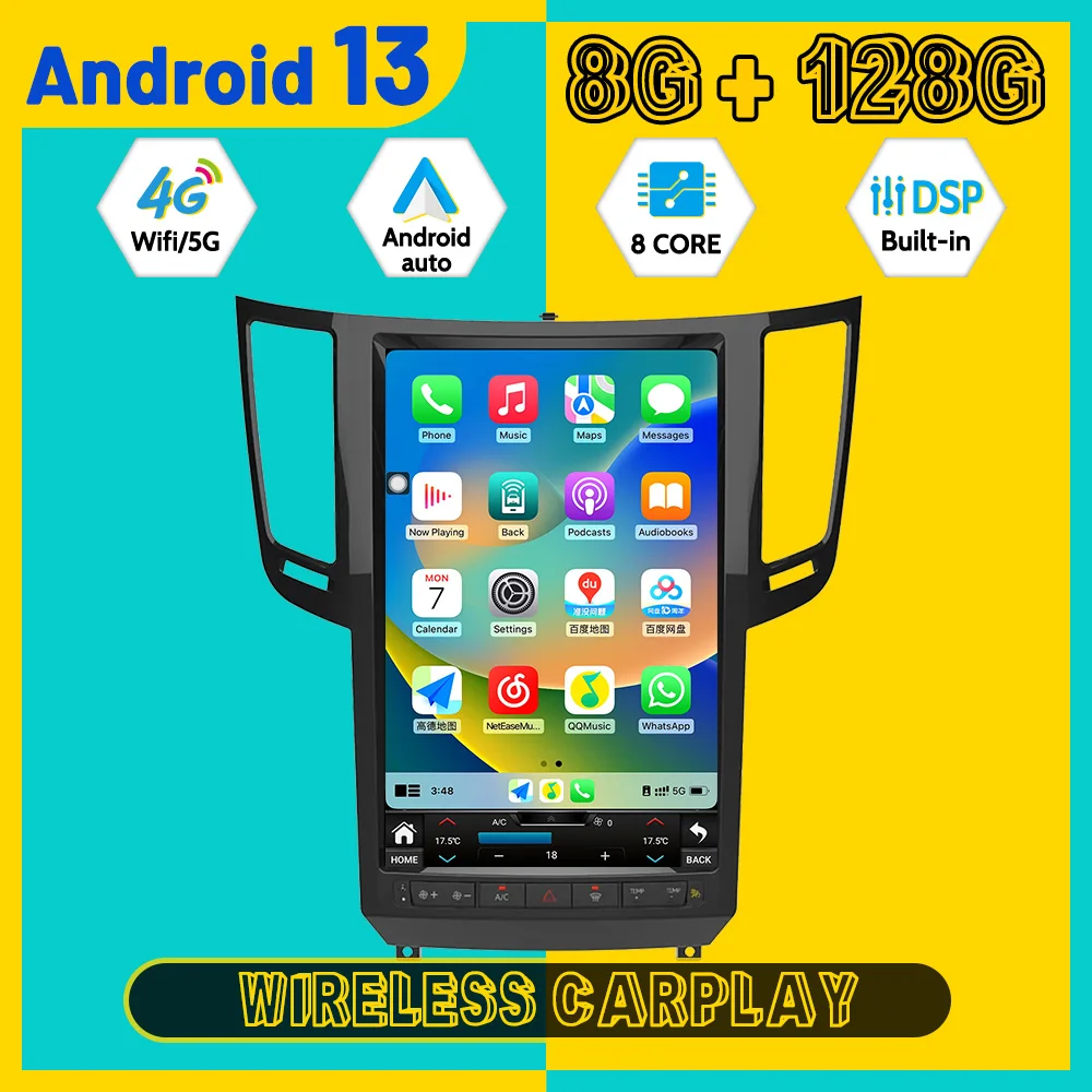 14 5 ''навигация 8 ядер для Infiniti QX70 2013-2019 автомобильный радиоприемник