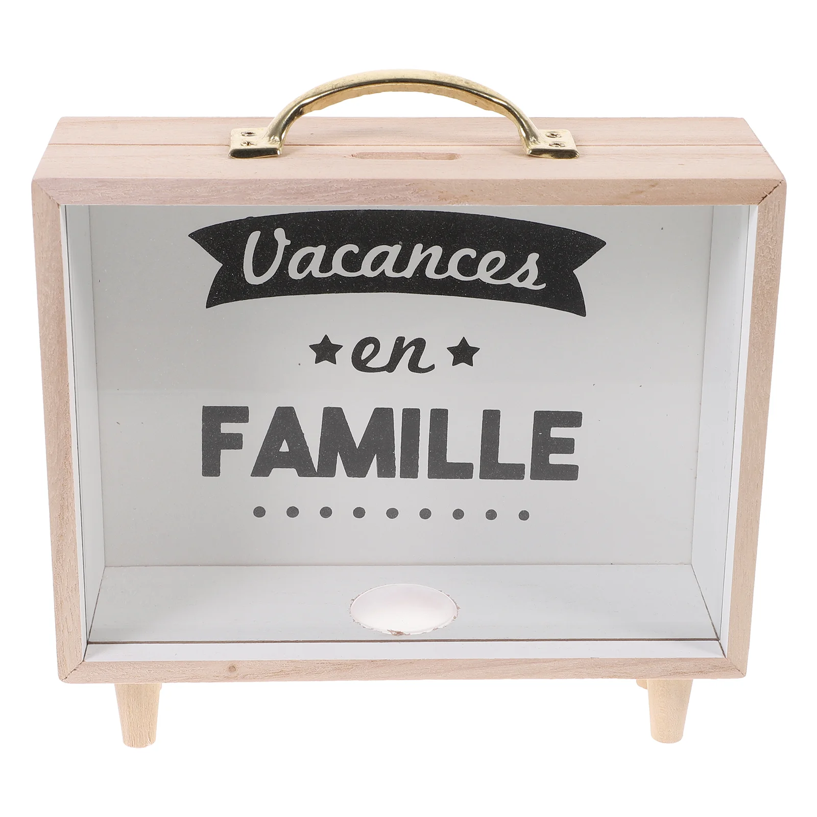 

Counting Money Jar Travel Saving Bank Nordic Decor Wooden Coin Shadow Box Frame Fund Piggy Girls