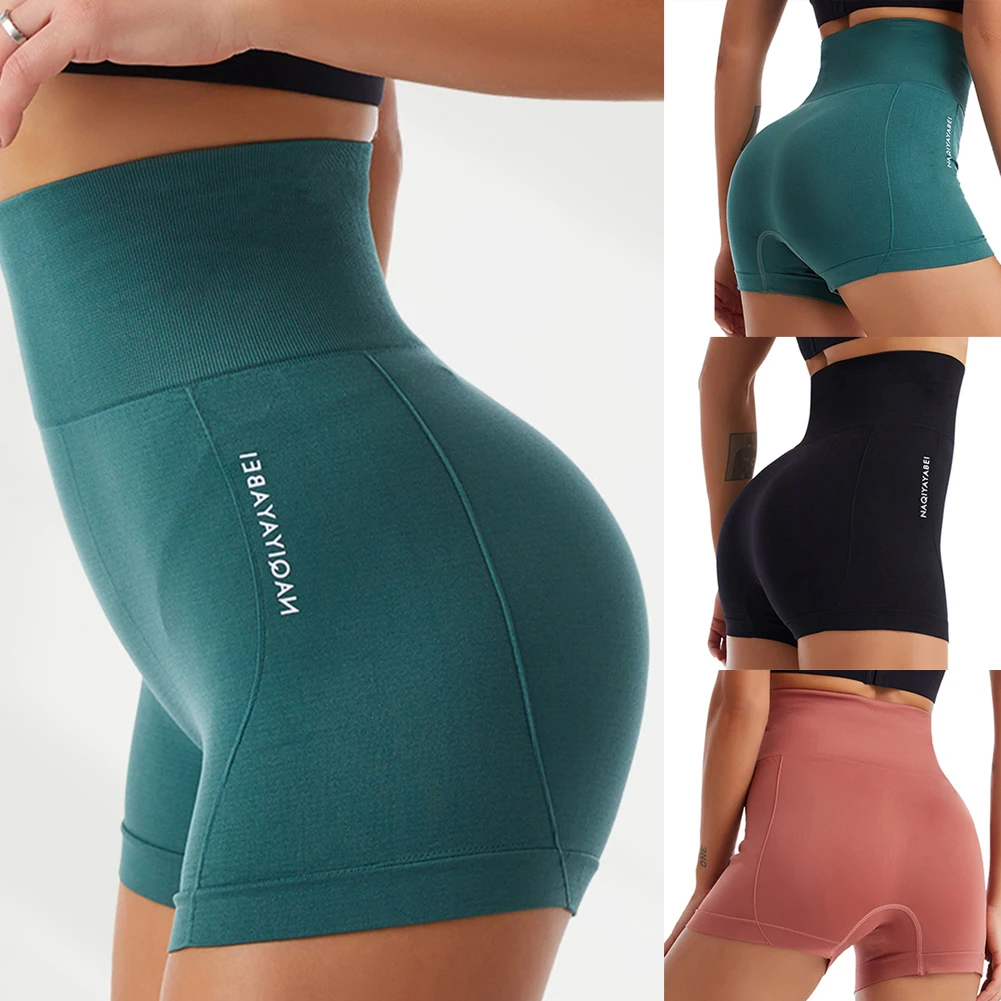 

Женские Бесшовные Спортивные шорты, спортивные Леггинсы с эффектом пуш-ап для тренажерного зала и фитнеса, шорты с высокой талией для трени...