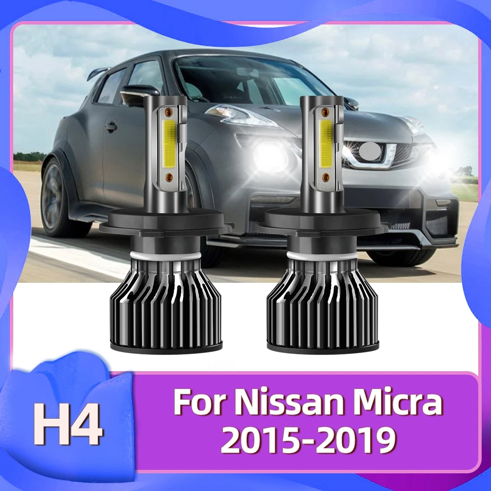 

Roadsun 2 шт. автомобильные лампы 12 В передняя фара 72 Вт Luces 6000 К белый для Nissan Micra 2015-2019 2016 2017 2018 светодиодный H4 фара