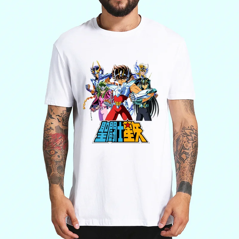 

Saint Seya Knights of The Zodiac Saint Seya Tshirts Men Fashion Summer t-shirts Tshirt Hip Hop Girl Printed Top Tees Funny
