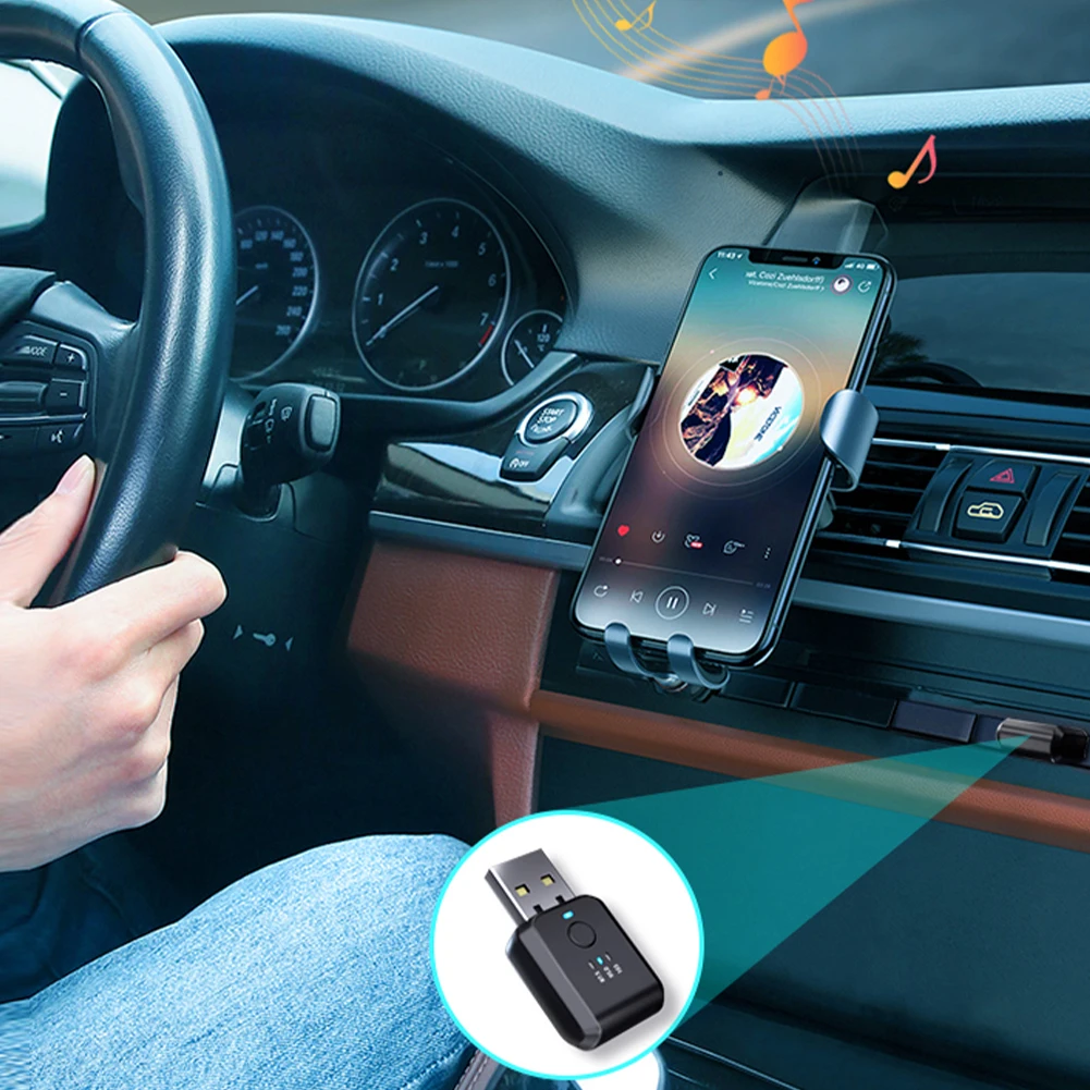 Автомобильный FM-трансмиттер приемник Bluetooth-совместимый 5.1 беспроводной адаптер