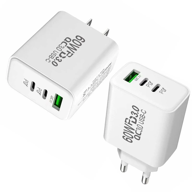 Быстрое зарядное устройство USB C 60 Вт QC3.0 для iPhone 14 13 12 11 Pro Xs Max X 8 6 Тип быстрая