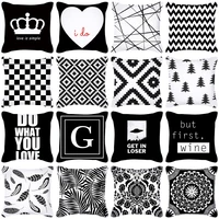 4545cm modern simple black white geometric pillow cover vogue home sofa car decor pillowcase bedroom cushion cover decorations