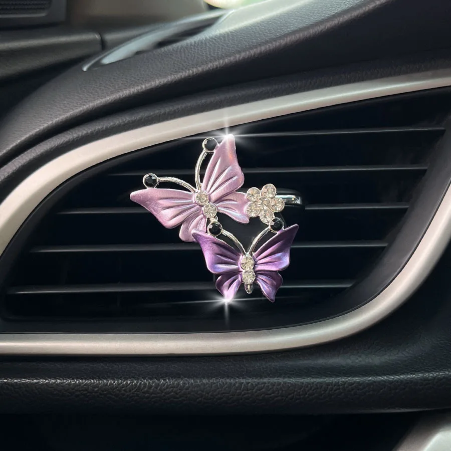 

Автомобильный воздухозаборник, зажим для духов, изысканная бабочка с бриллиантами, кондиционер, ювелирные изделия, зажим для ароматерапии автомобиля «Богиня»