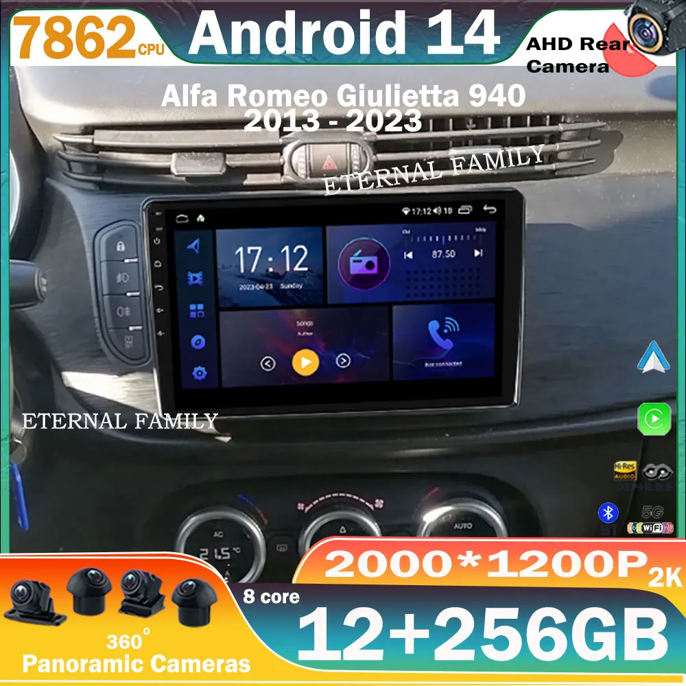 12 + 256G автомобильный радиоприемник Carplay Stereo 2 Din Android 14 авто аудио GPS мультимедийный