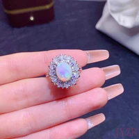 810mm natural colorful opal water drop ring luxury exquisite jewelry classic fashion s925 sterling silver new product