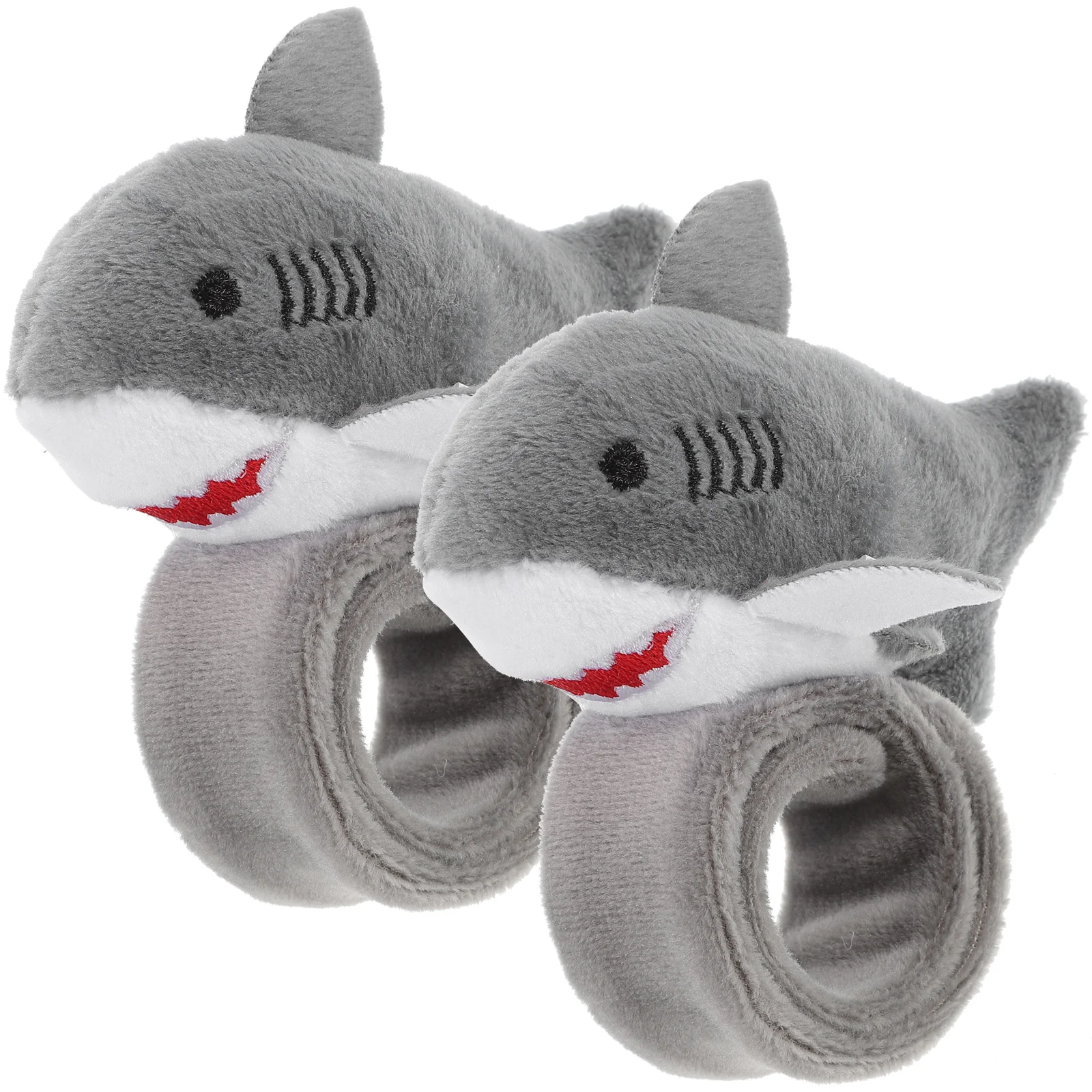 

2 Pcs Plush Ring Infant Bracelets Girls Party Snaps Animal Kids Bulk Slap Child