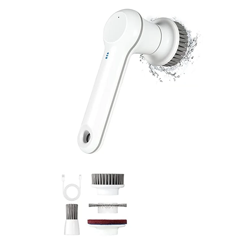

Electric Spin Scrubber,With 4 Replaceable Cleaning Brush Heads For Bathroom Kitchen Toilet Bathtub Tile Sink Wall