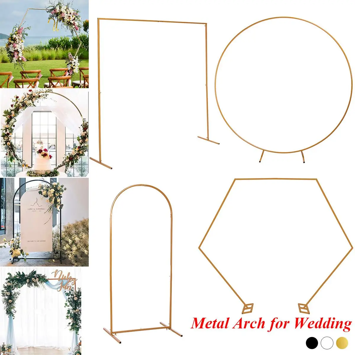 

Iron Circle Wedding Arch Props Background Single Arch Flower Outdoor Lawn Wedding Flower Door Rack Wedding Birthday Decoration
