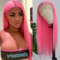 Pink Lace Front Wigs Human Hair For Women Long Bone Straight Pink Colored Human Hair HD Transparent Lace Frontal Wigs Sale