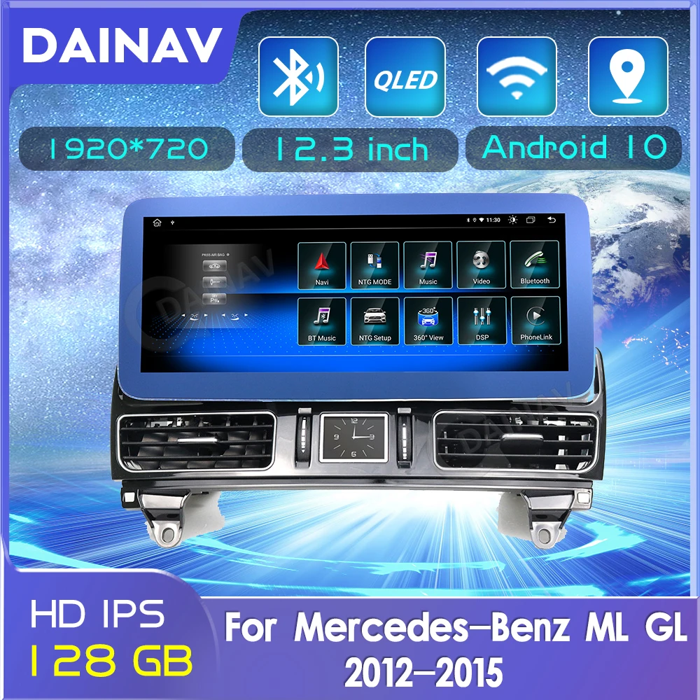 

Автомобильный стерео-видеоплеер 12,3 дюйма, 2 Din, Android, для Mercedes-Benz ML GL 2012-2015, автомобильное радио, Авторадио, головное устройство, GPS-навигация