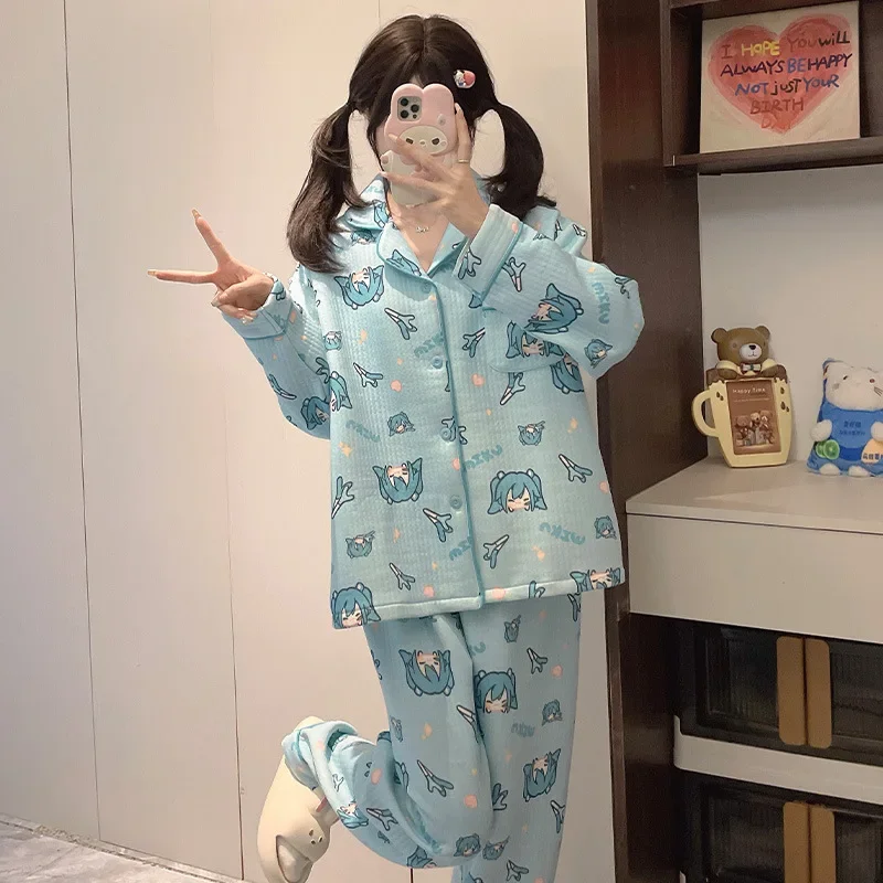 Милые милые женские пижамы в стиле аниме Hatsune Miku кавайный свободный кардиган с