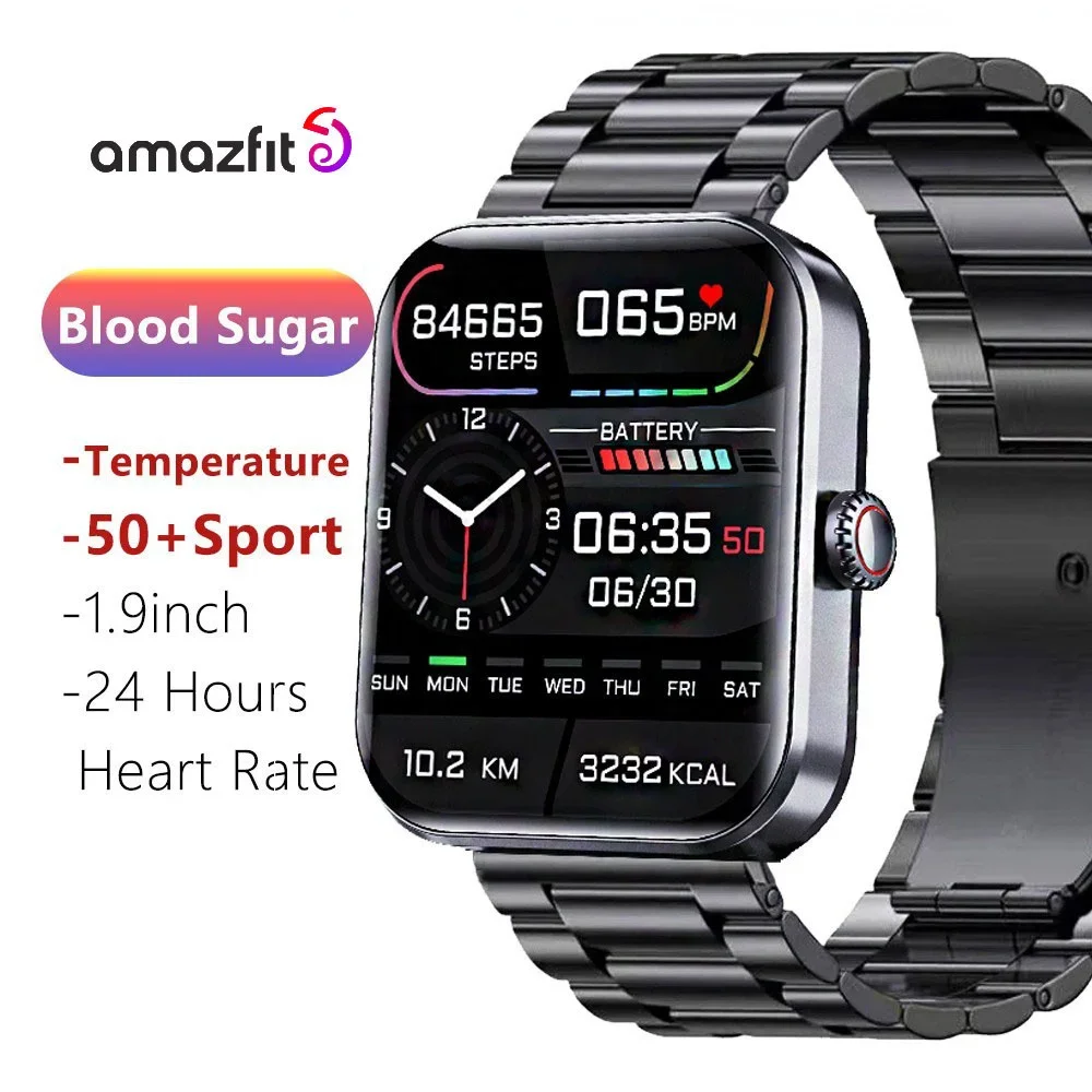 

Новинка 2023, Смарт-часы Amazfit для мужчин, мониторинг температуры тела, уровня сахара в крови, Смарт-часы для женщин Huawei Xiaomi Apple