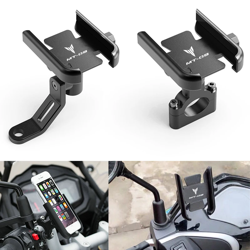 

For Yamaha MT09 MT-09 Motorcycle CNC Aluminum Mobile Phone Holder GPS Navigator Rearview Mirror Handlebar Bracket Accessories
