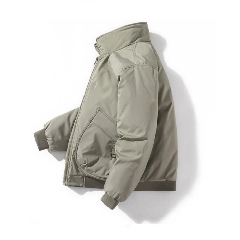 2022 New Men's Military Style Baseball Uniform American Workwear Lapel Jacket Solid Color Bomber Jacket Trend Winter Coat