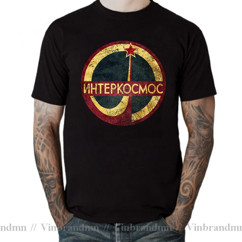 RU Brand Russia CCCP Boctok 2 Golden Rocket Space Exploration Program Sputnik T Shirt Soviet USSR Interkosmos Satellites T-Shirt