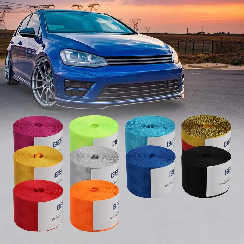 

Car Reinforced Seat Belts Webbing Racing Modified Seat Belts Retractable Non Stretchable Nylon Safety Strap Suitable For Cars
