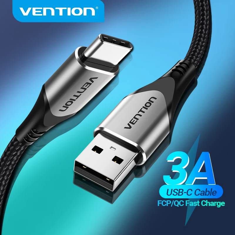 Vention USB Type C Cable for Huawei P40 3A Fast USB Charging USB C Charger Date Wire for Xiaomi Redmi note 8 Type-C Cabo Cable