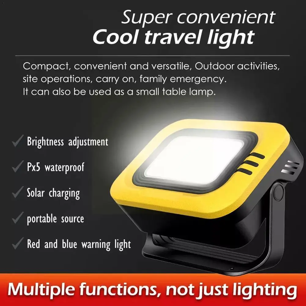 

Solar Camping Light Rechargeable Powerful Outdoor Lantern Light Waterproof Flashlight Powerful Flood Magnetic Emergency P6M0