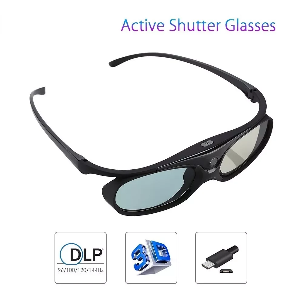

NEW2023 -30 3D Active Shutter Glasses DLP-Link 96Hz/144Hz USB Rechargeable Home Theater Black For BenQ 3D Projector Genuine