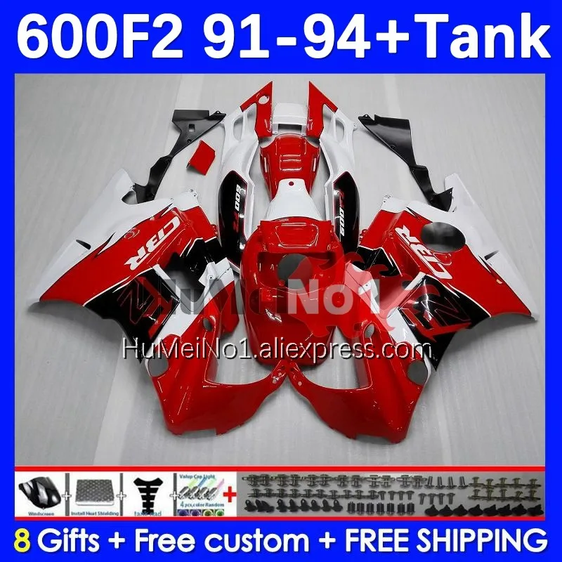 

Body +Tank For HONDA red white blk CBR600 F2 FS CBR600FS 1No.7 CBR600F2 CBR 600F2 600 F2 1991 1992 1993 1994 91 92 93 94 Fairing