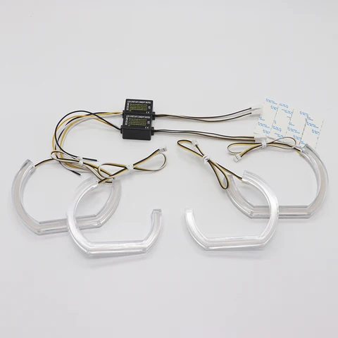 Набор колец в форме подковы для AUDI TT Mk2 2006-2014, с белыми и желтыми кристаллами