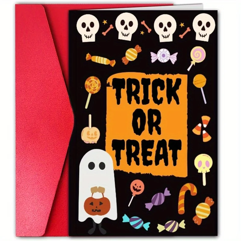 1 Шт. Забавная Поздравительная Открытка На Хэллоуин Идеально Подходит Для