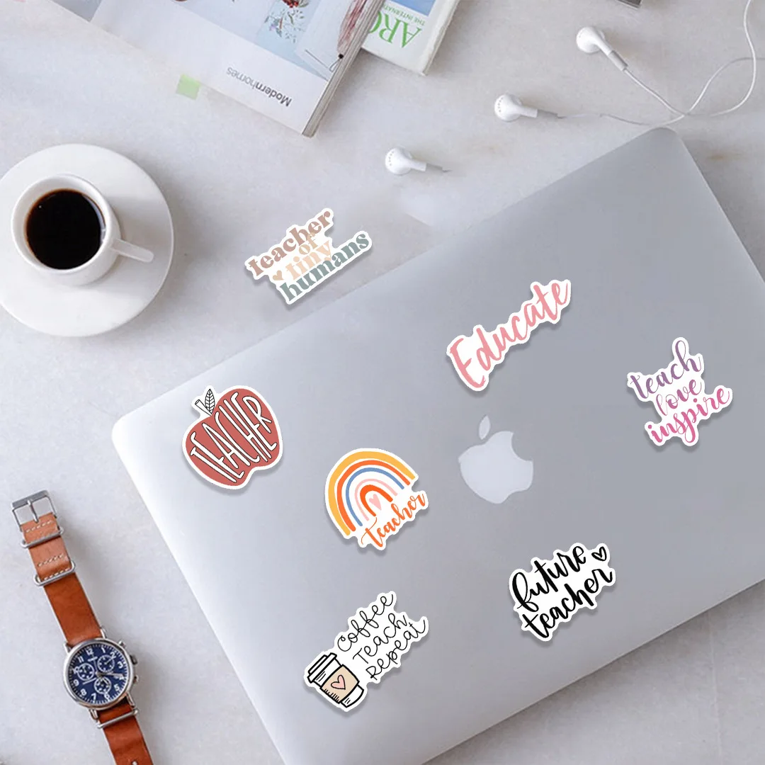 50 наклеек на День учителя водостойкие наклейки для скейтборда мотоцикла гитары