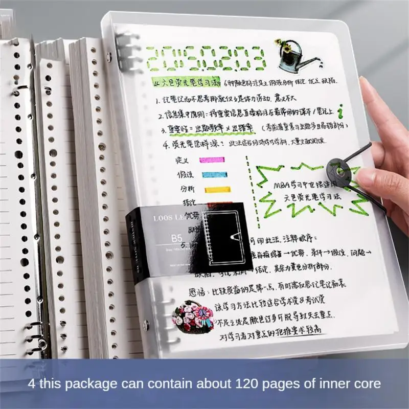 Съемная записная книжка чёрная A4a5 прозрачные офисные принадлежности толстая