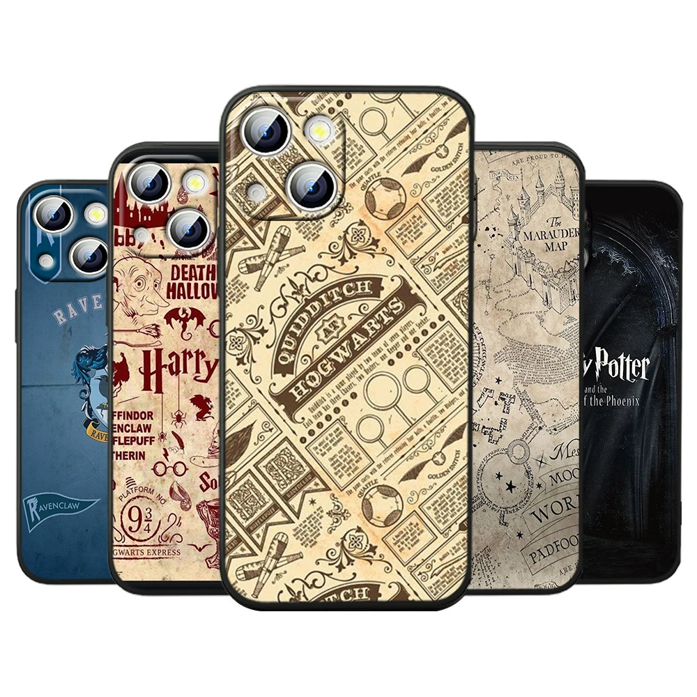 

H-harrys Cool For iPhone 14 13 12 11 Pro Max XS Max X XR 7 8 Plus 6S 5S Silicone Black Shell Phone Case