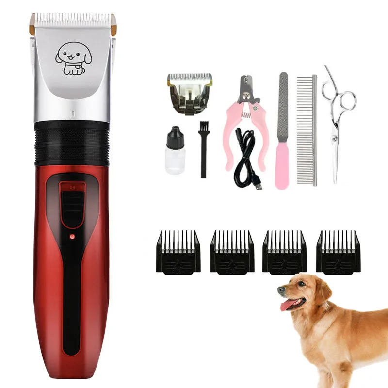 Pet Grooming Dog Hair Clippers GroomingHaircut Trimmer Shaver Set Pets Cordless Rechargeable Professional Cat Electric Clipper